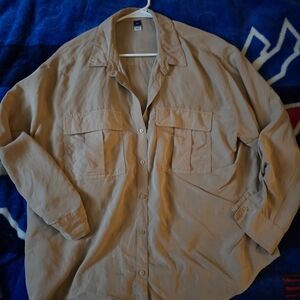 Men's Tan Button-Up Jacket